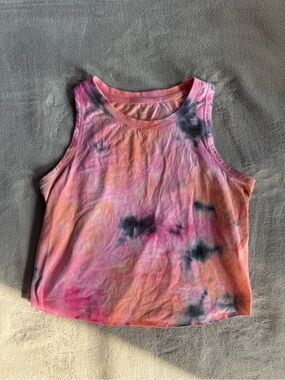 Tie-Dye Pink Orange Crop Tank Top